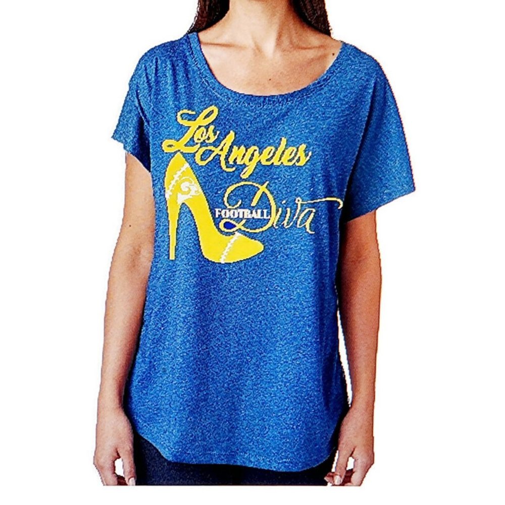 Los Angeles Football Diva Royal Vintage Triblend Loose Tee.